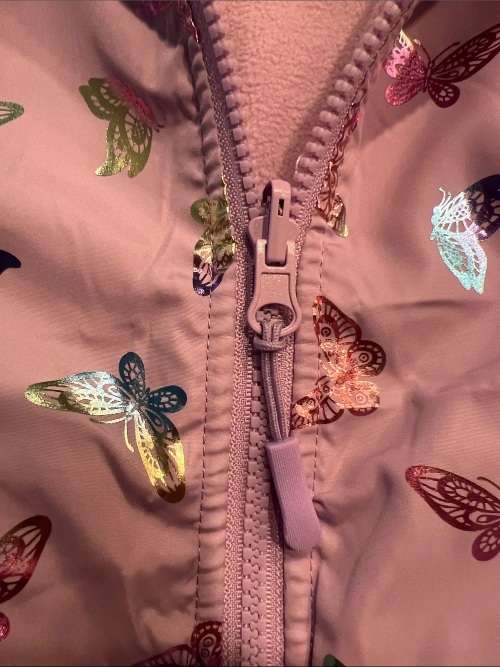 5/$35 NWOT Purple Butterfly Hooded Jacket (never used) 18 months old baby girl